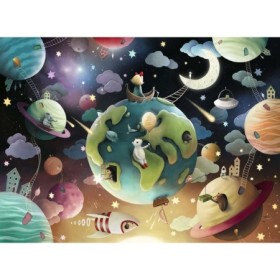 Puzzle planete si animalute 100 piese